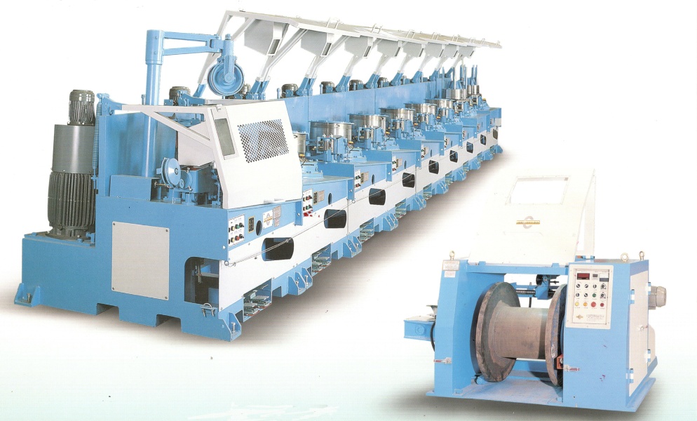 Straight line wire drawing machine with computer control